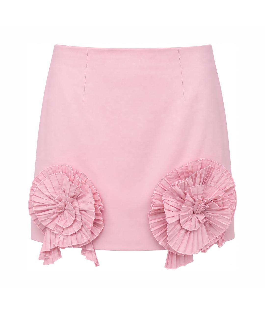 BLUMARINE Розовая полиэстеровая юбка мини, фото 1