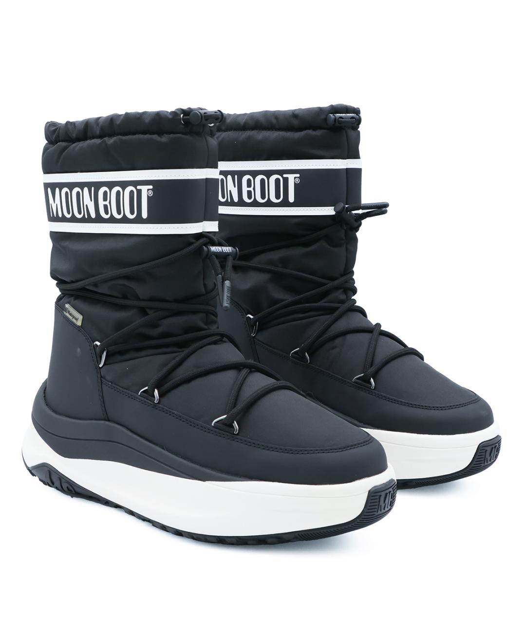 MOON BOOT Черные синтетические высокие ботинки, фото 2