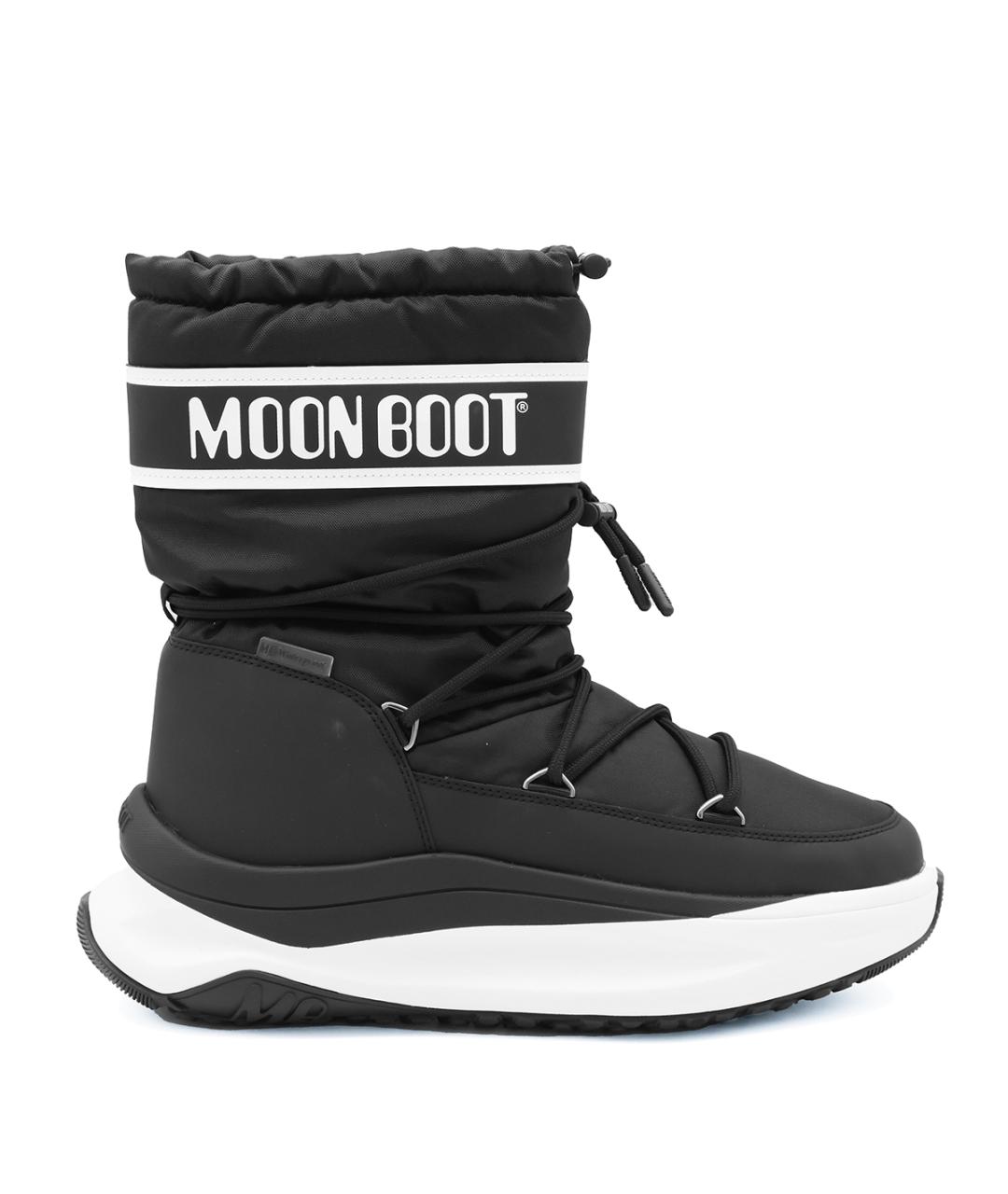 MOON BOOT Черные синтетические высокие ботинки, фото 1