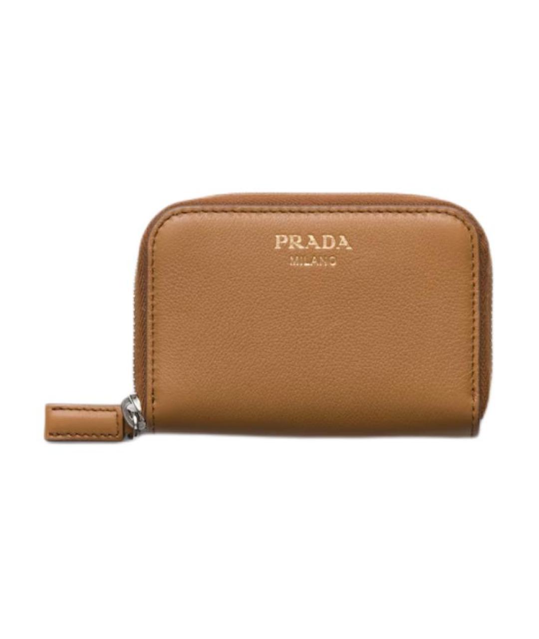 PRADA Коричневый кожаный кардхолдер, фото 1