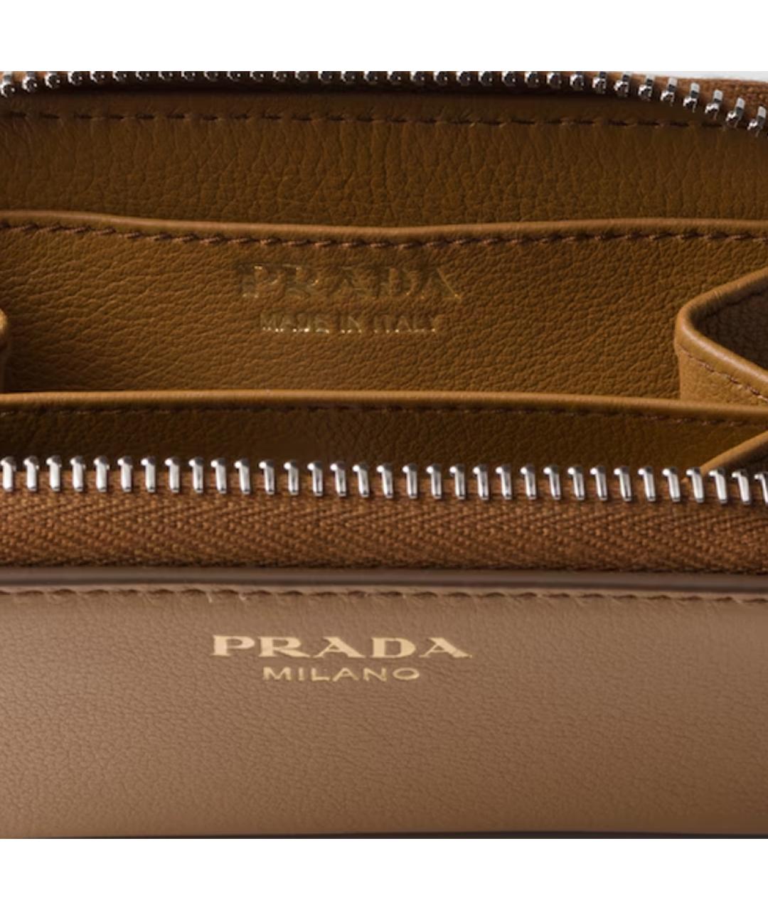 PRADA Коричневый кожаный кардхолдер, фото 4