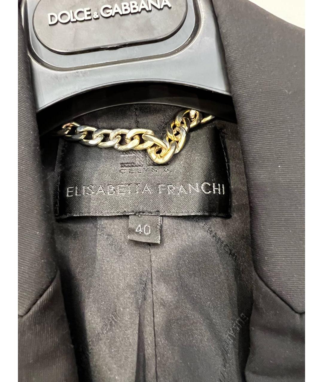 ELISABETTA FRANCHI Черный жакет/пиджак, фото 4
