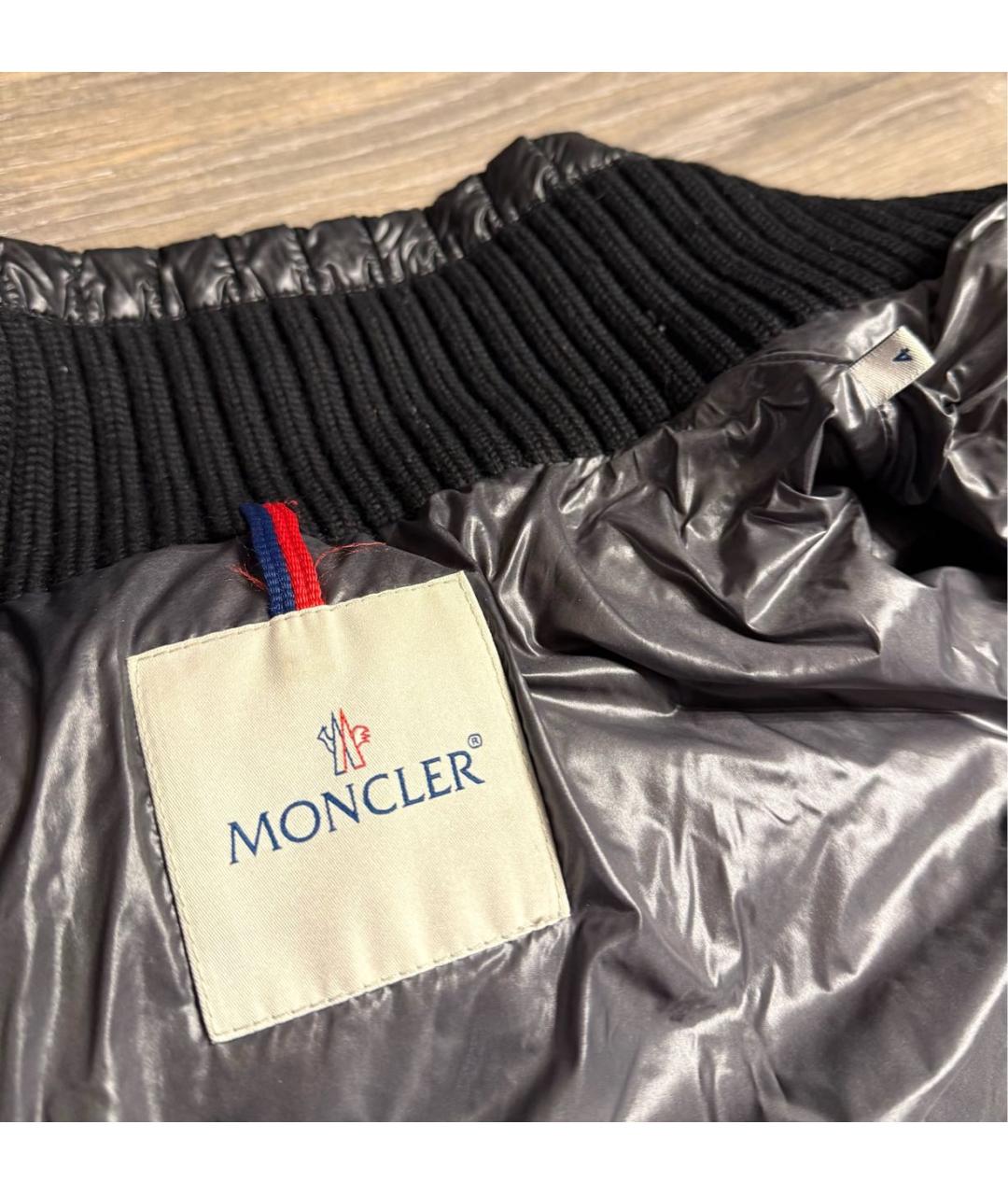 MONCLER Черный нейлоновый пуховик, фото 6