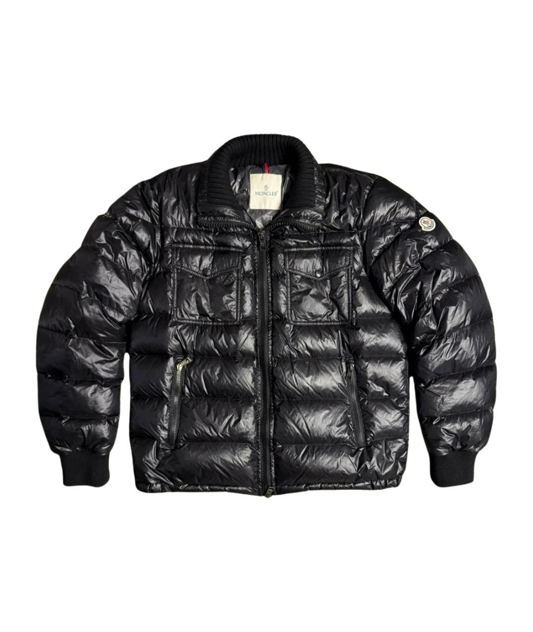 MONCLER Черный нейлоновый пуховик, фото 1