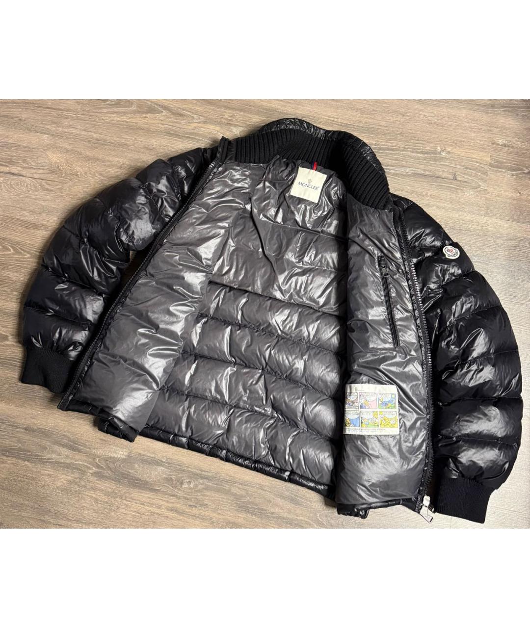 MONCLER Черный нейлоновый пуховик, фото 2