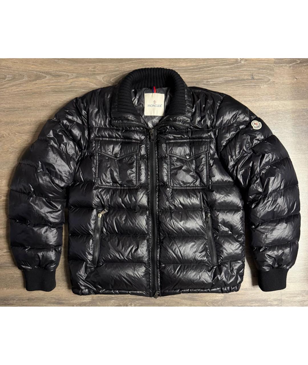 MONCLER Черный нейлоновый пуховик, фото 9