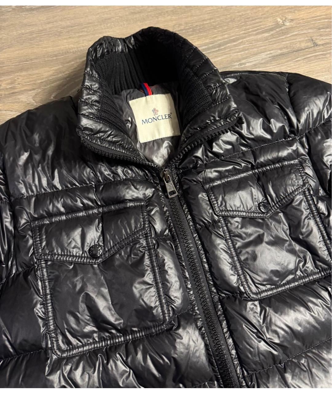 MONCLER Черный нейлоновый пуховик, фото 3