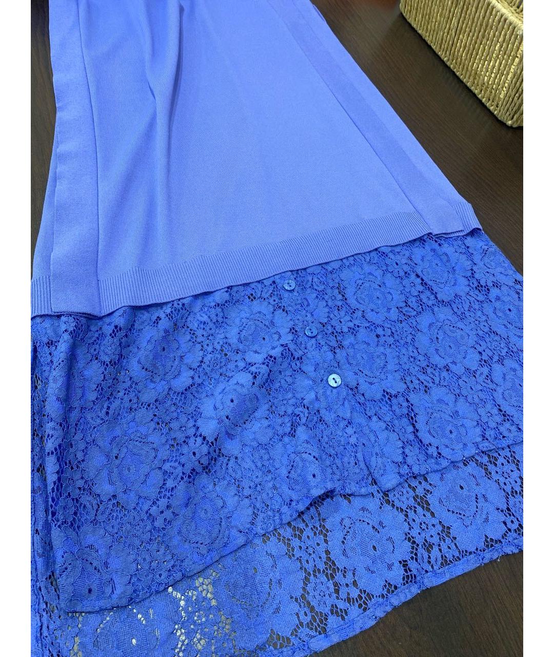TWIN-SET Фиолетовое вискозное повседневное платье, фото 8