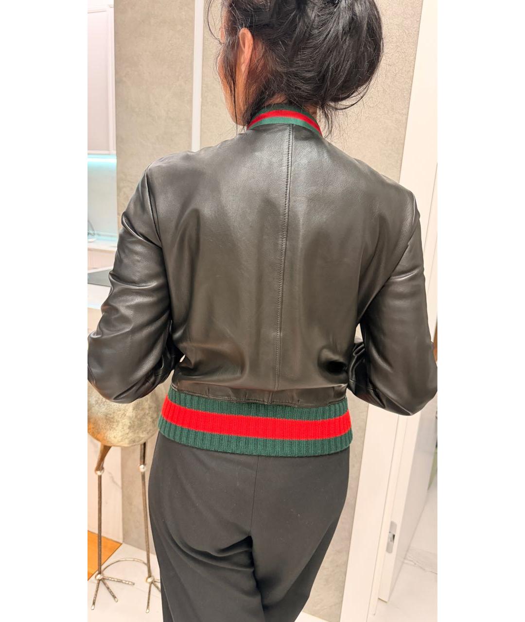 GUCCI Черная кожаная куртка, фото 2