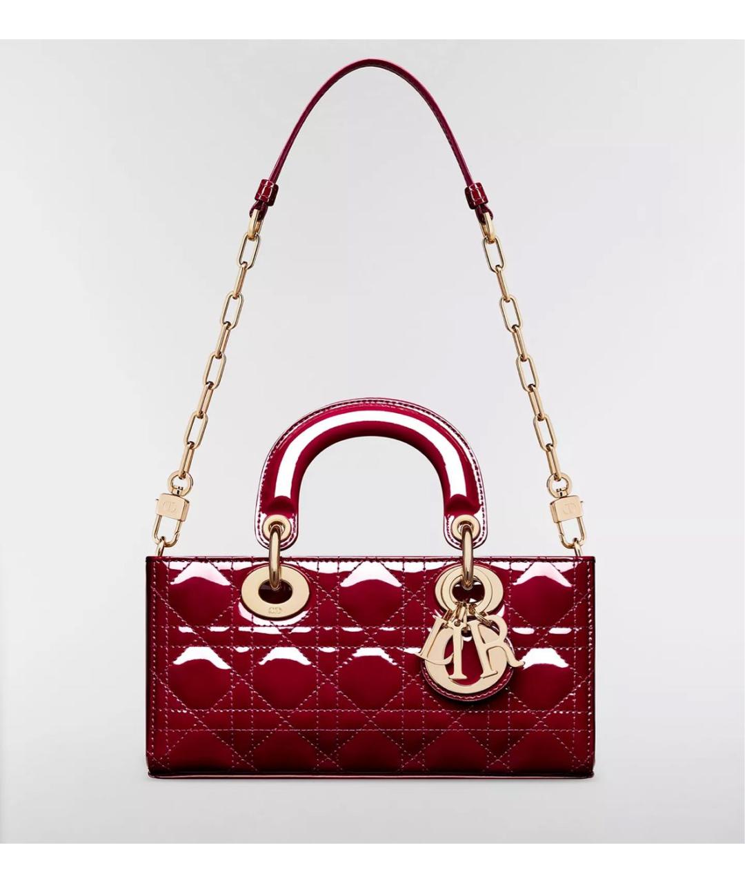 CHRISTIAN DIOR Бордовая сумка с короткими ручками из лакированной кожи, фото 6
