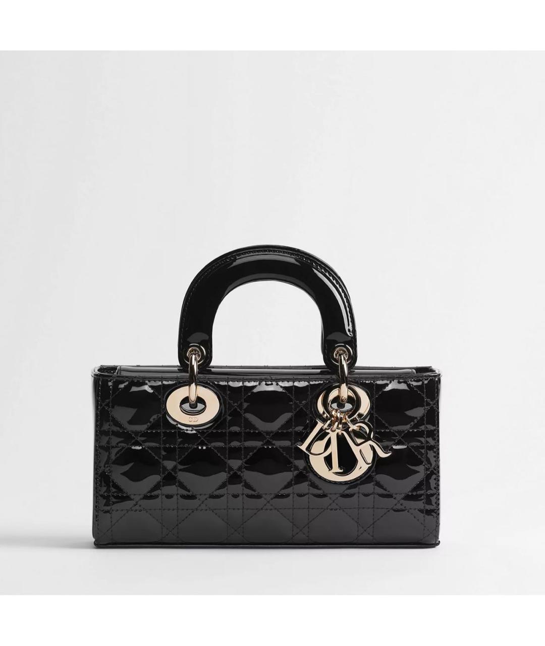 CHRISTIAN DIOR Черная сумка с короткими ручками из лакированной кожи, фото 7