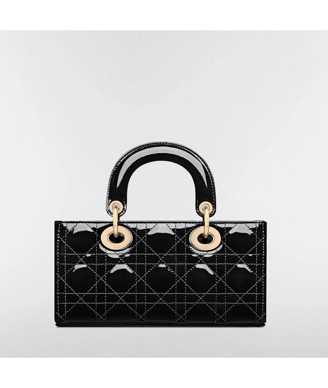 CHRISTIAN DIOR Черная сумка с короткими ручками из лакированной кожи, фото 2