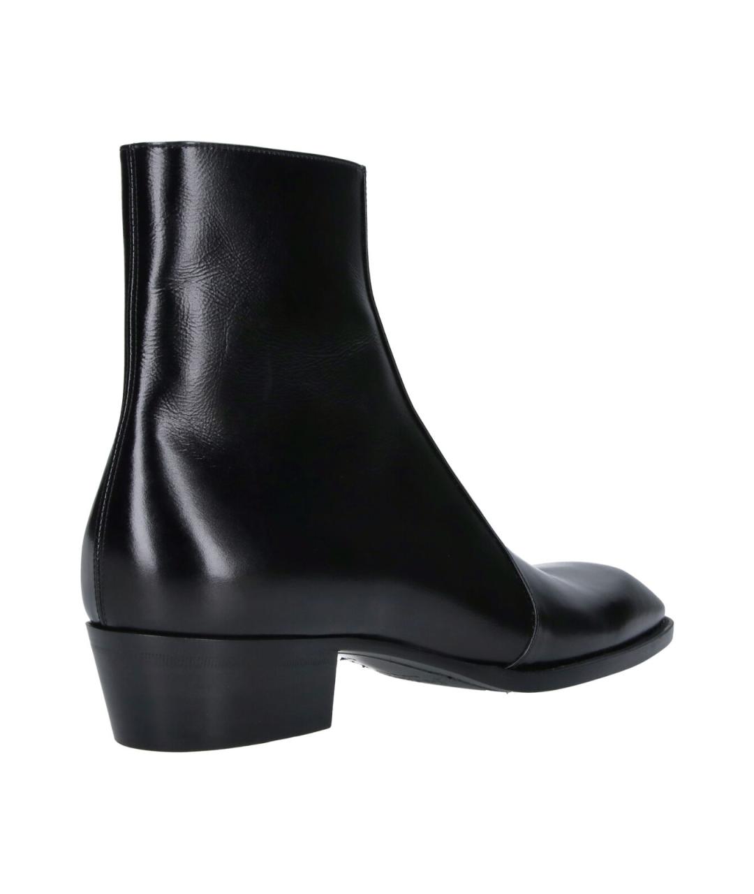 SAINT LAURENT Черные кожаные высокие ботинки, фото 4