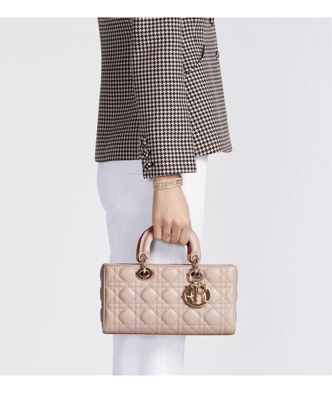 CHRISTIAN DIOR Розовая кожаная сумка с короткими ручками, фото 6