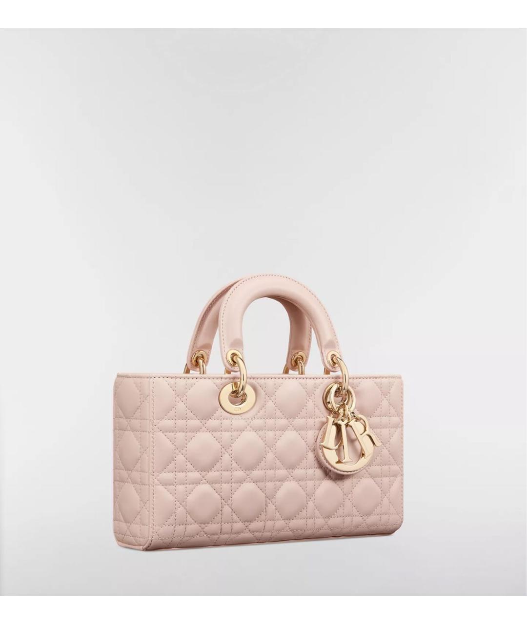 CHRISTIAN DIOR Розовая кожаная сумка с короткими ручками, фото 3
