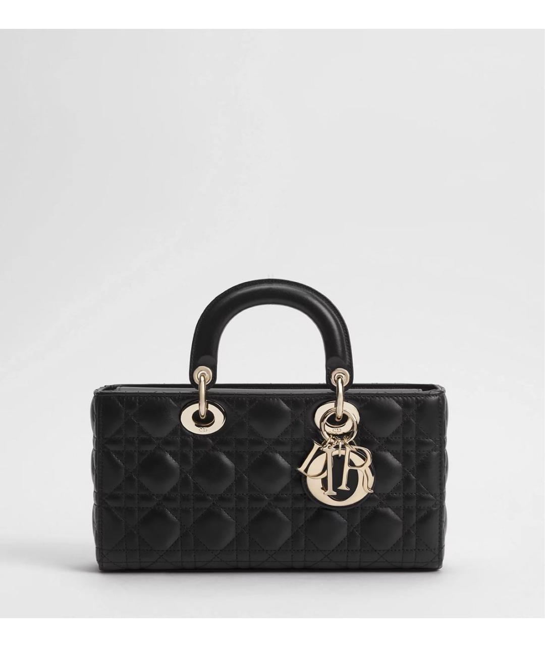 CHRISTIAN DIOR Черная кожаная сумка с короткими ручками, фото 5