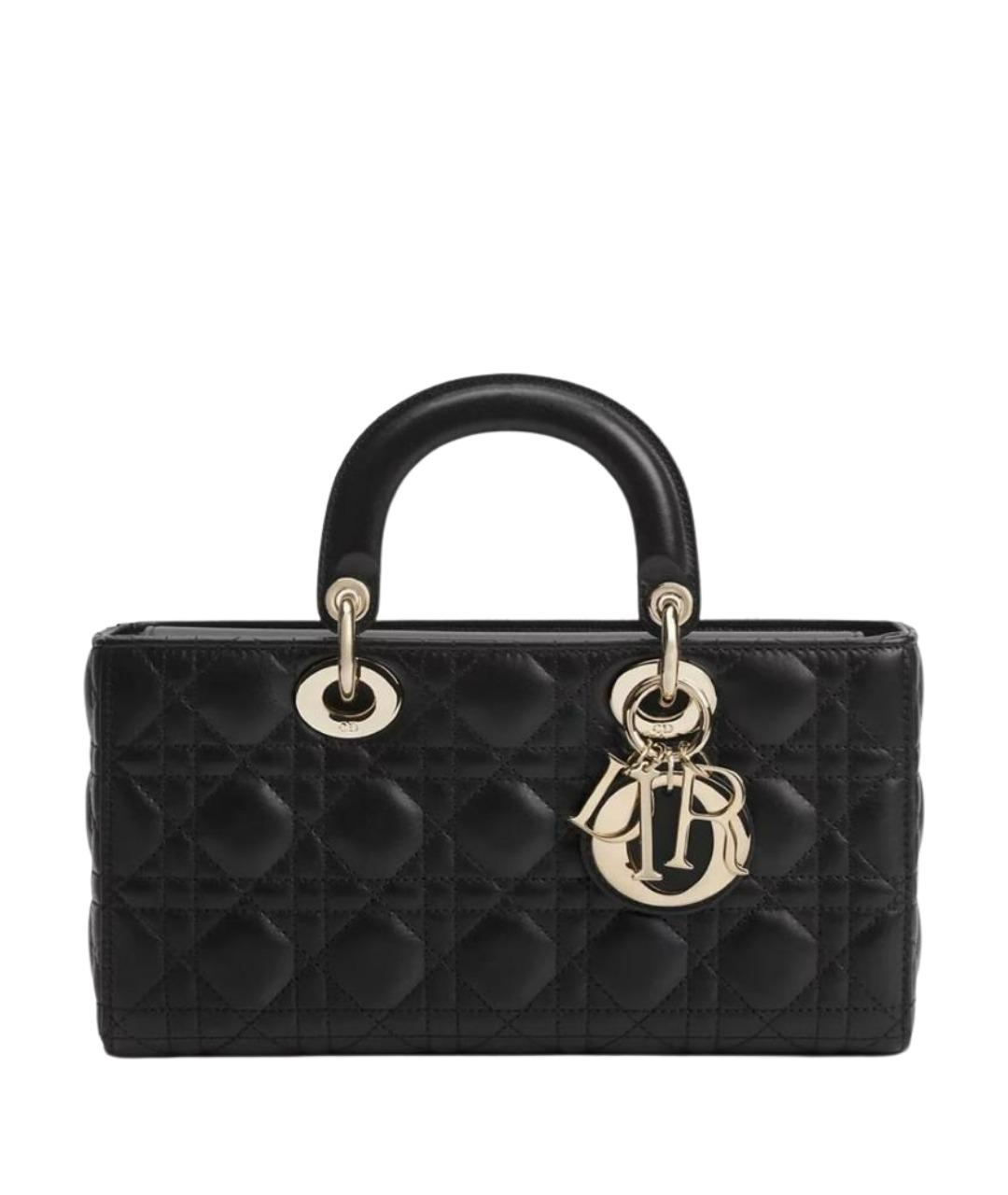 CHRISTIAN DIOR Черная кожаная сумка с короткими ручками, фото 1
