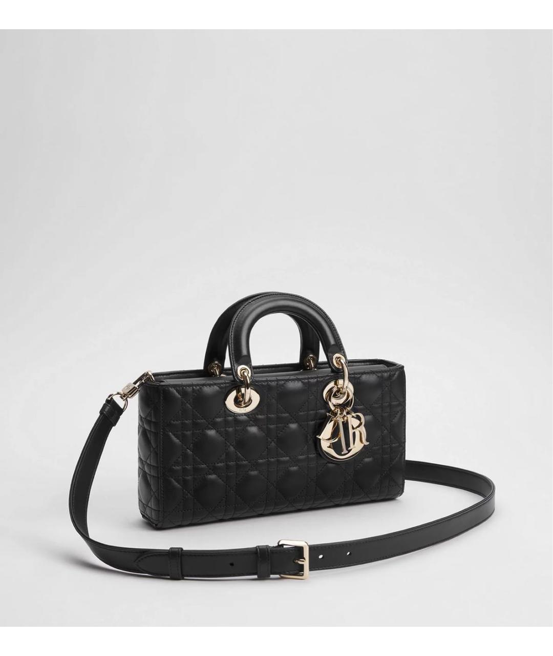 CHRISTIAN DIOR Черная кожаная сумка с короткими ручками, фото 2