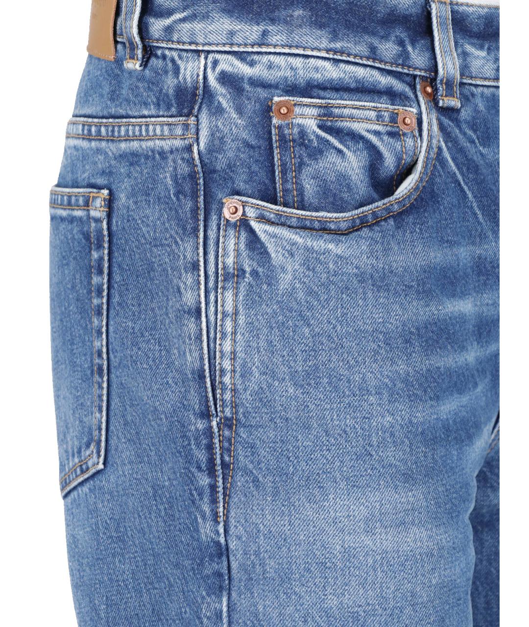 SAINT LAURENT Синие хлопковые прямые джинсы, фото 4