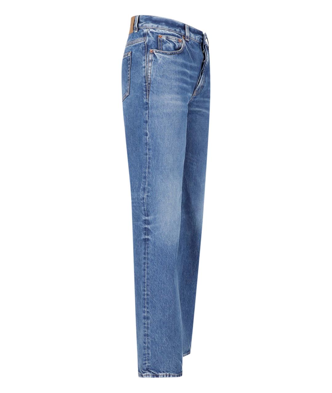 SAINT LAURENT Синие хлопковые прямые джинсы, фото 3