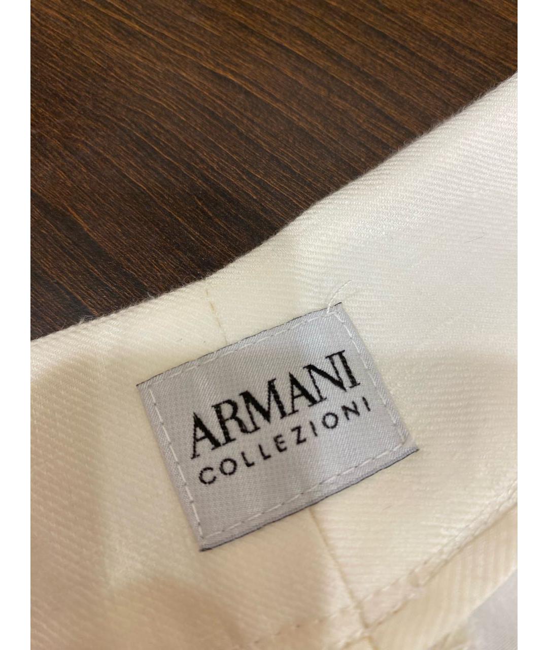 ARMANI COLLEZIONI Белые льняные брюки широкие, фото 3