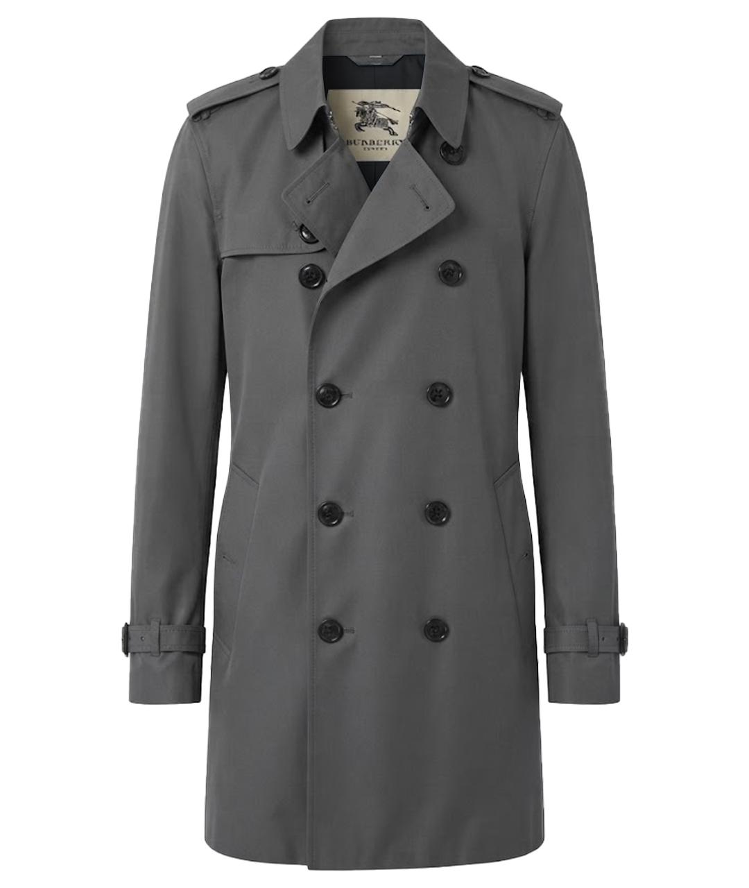 BURBERRY Серое хлопковое пальто, фото 1