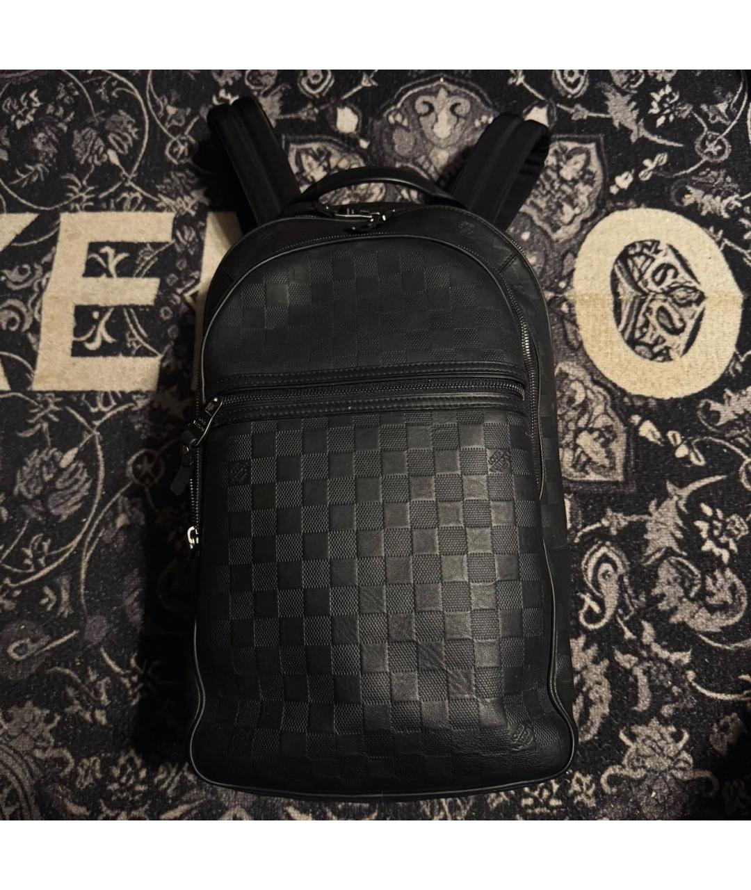 LOUIS VUITTON Черный кожаный рюкзак, фото 9