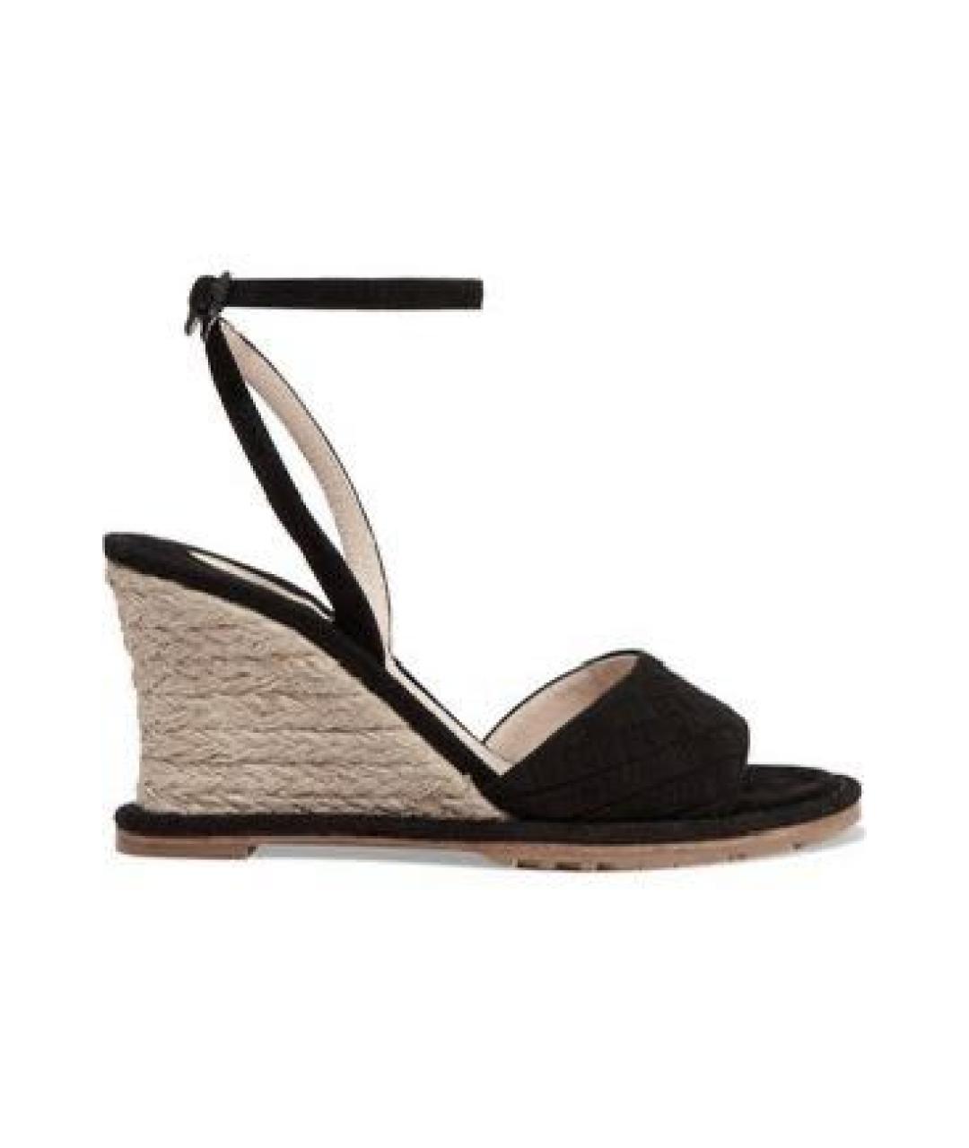 BOTTEGA VENETA Черные замшевые босоножки, фото 5
