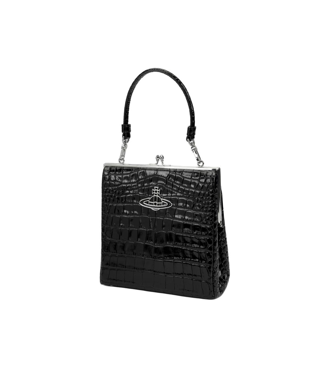 VIVIENNE WESTWOOD Черный кожаный кошелек, фото 4