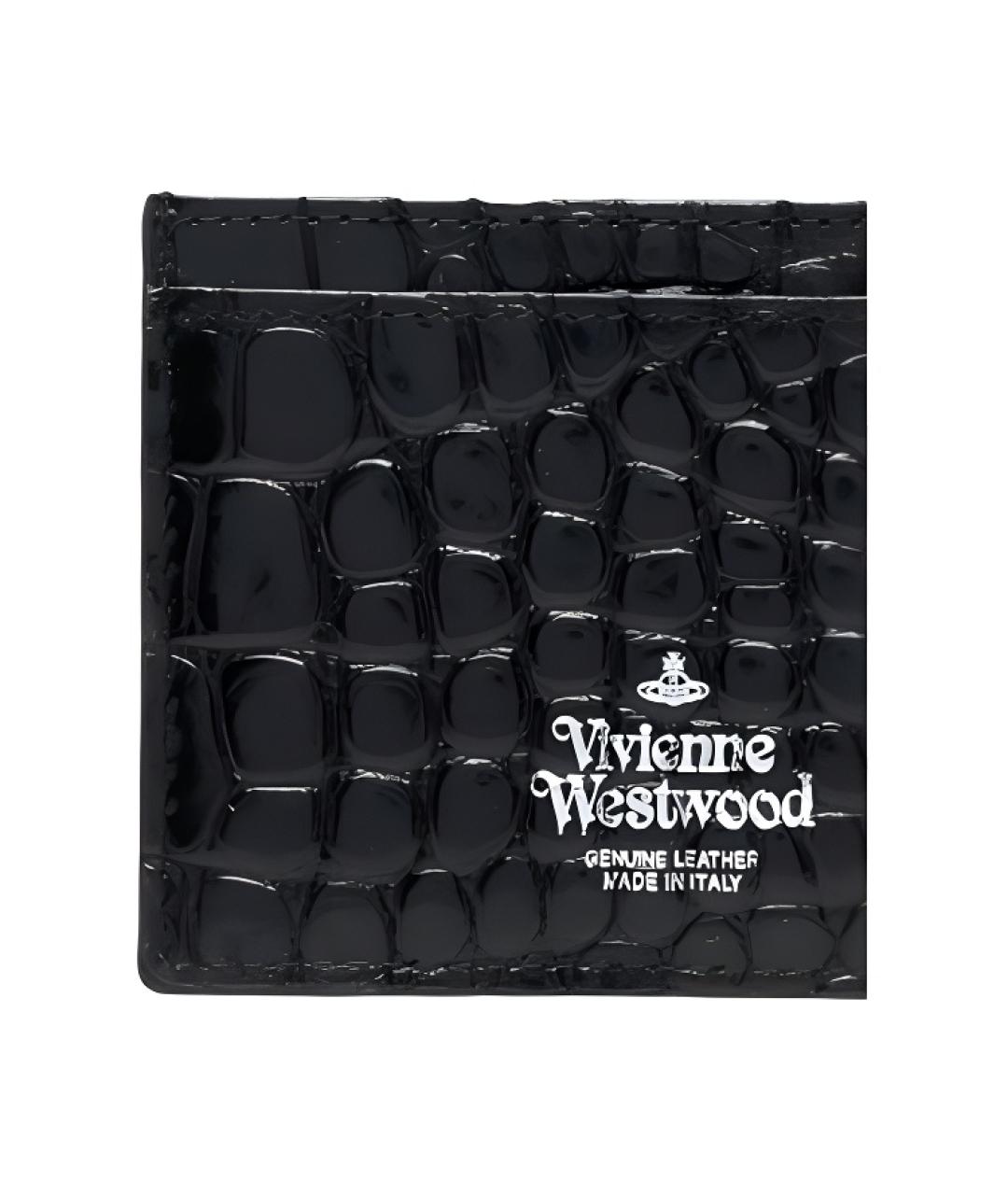 VIVIENNE WESTWOOD Черный кожаный кардхолдер, фото 4