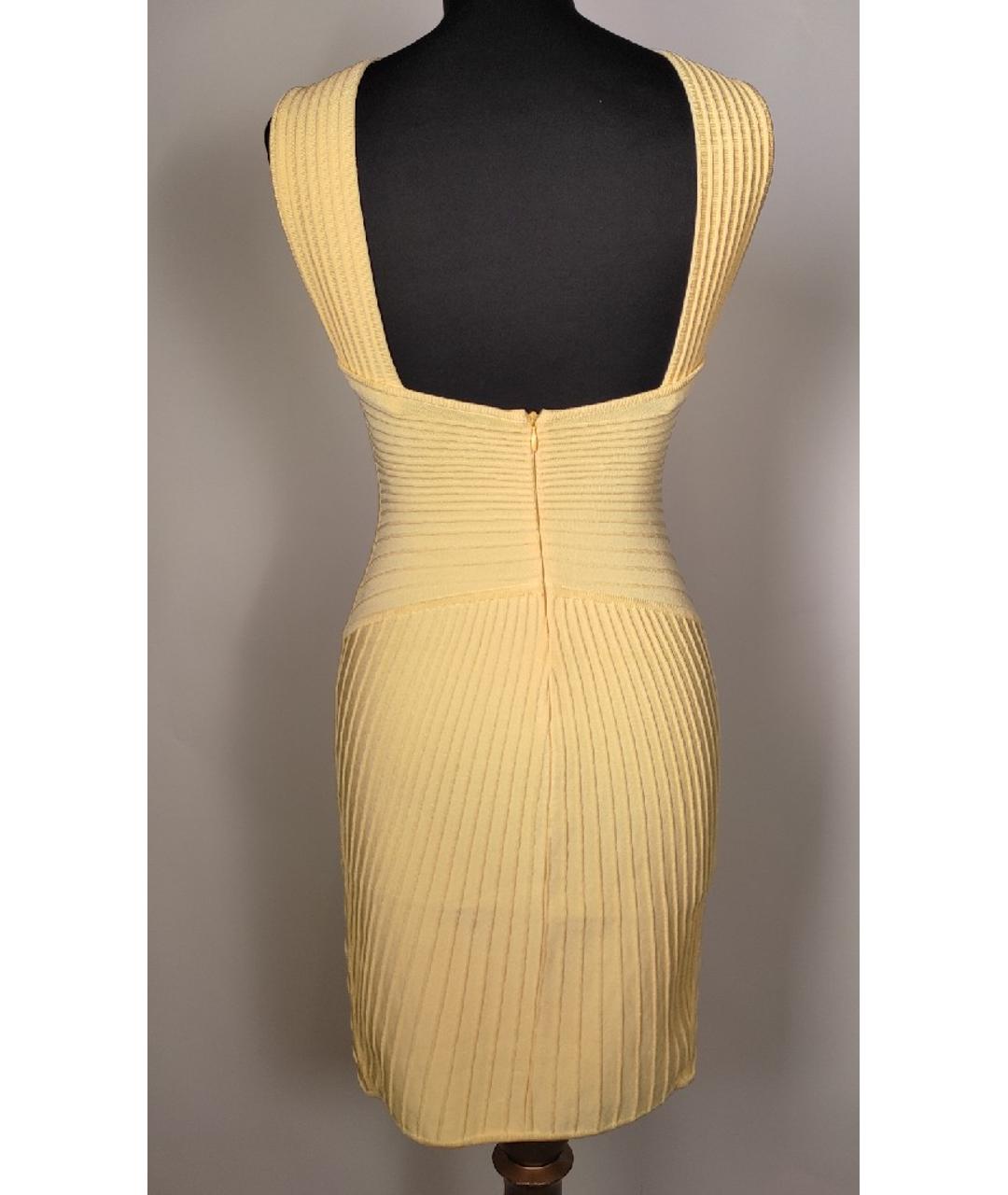 HERVE LEROUX Желтое вискозное платье, фото 3