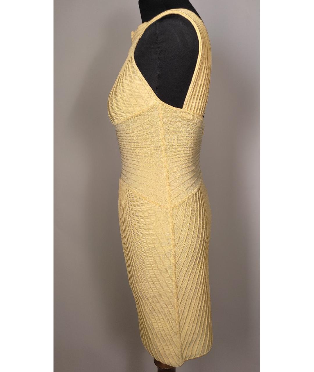 HERVE LEROUX Желтое вискозное платье, фото 2