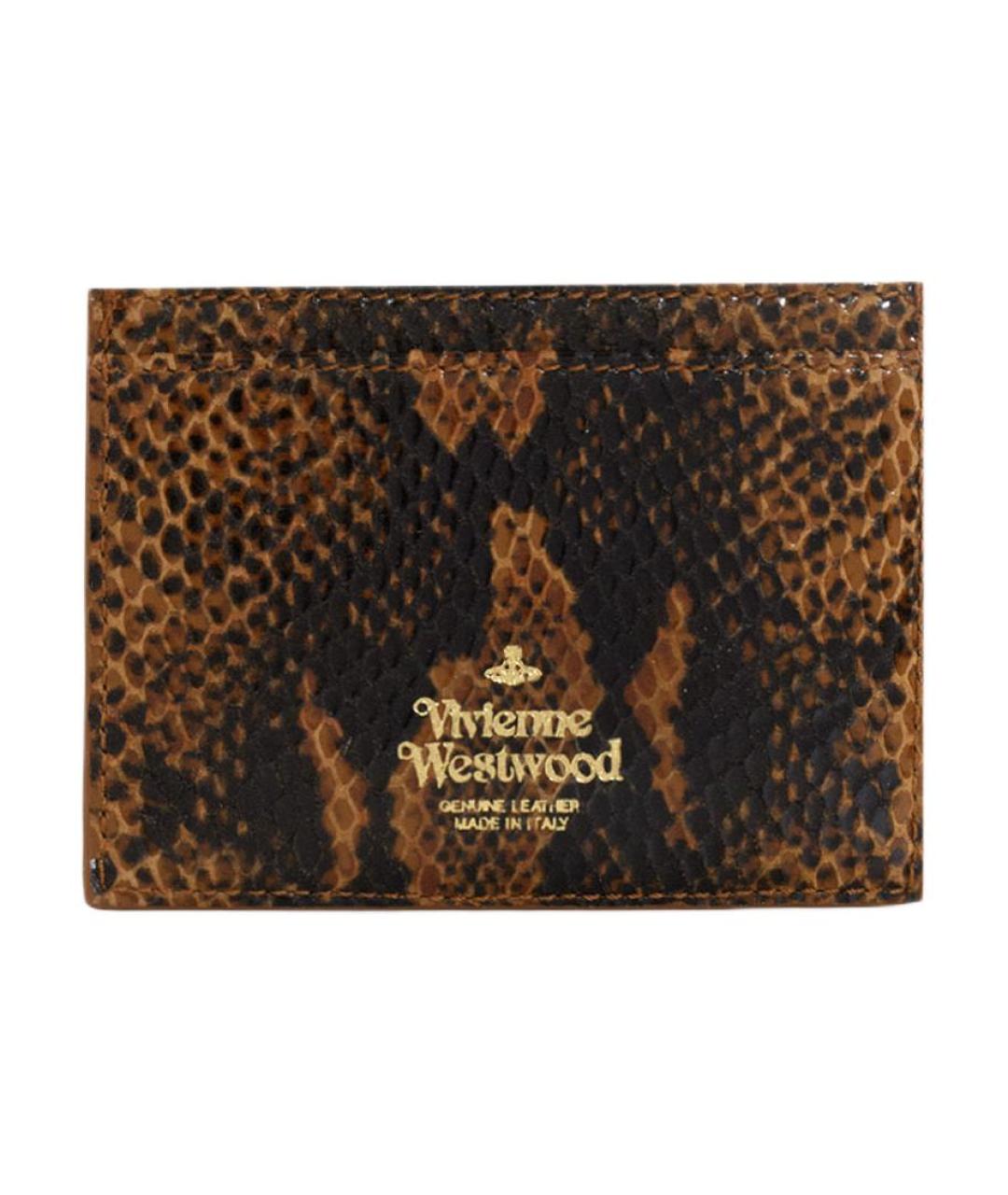 VIVIENNE WESTWOOD Коричневый кожаный кардхолдер, фото 3