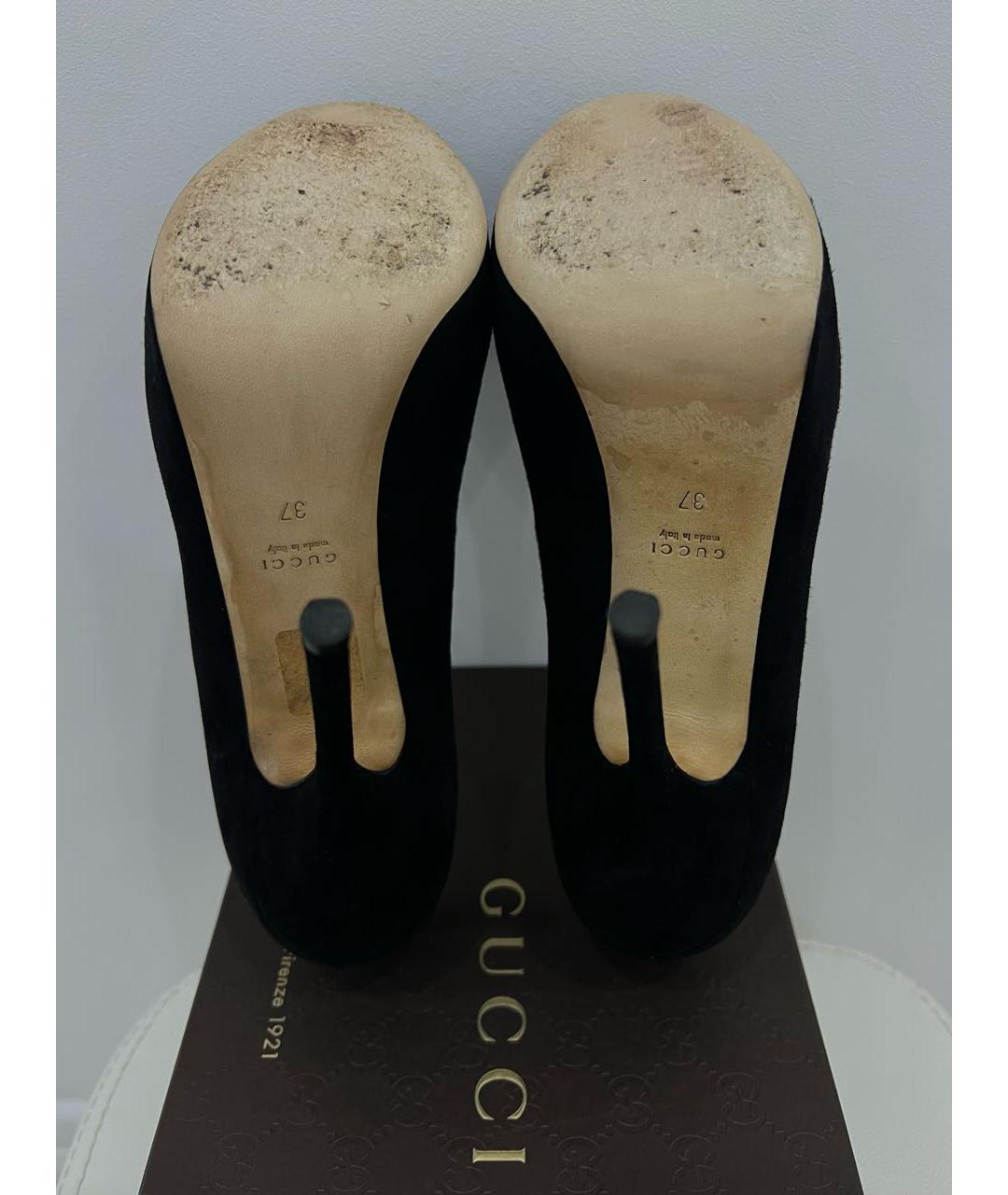 GUCCI Черные замшевые туфли, фото 6