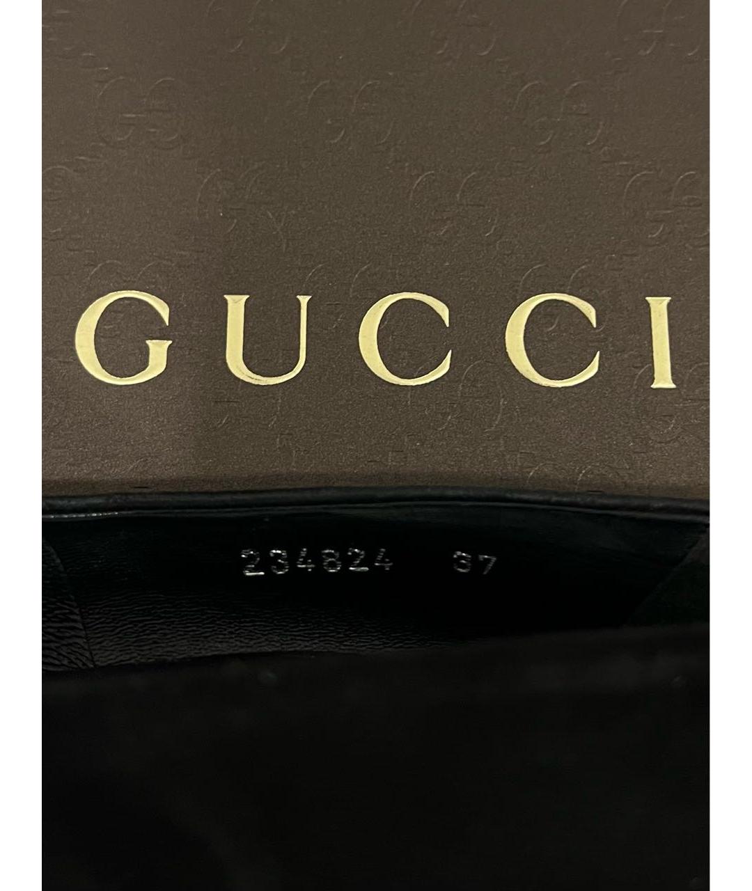 GUCCI Черные замшевые туфли, фото 7