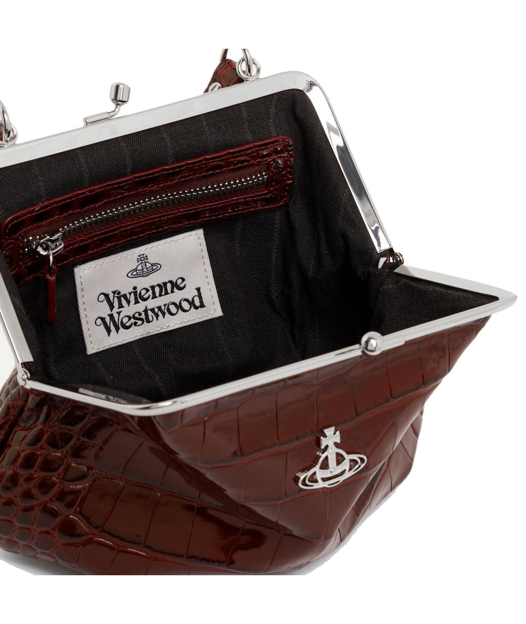 VIVIENNE WESTWOOD Бордовый кожаный кошелек, фото 4