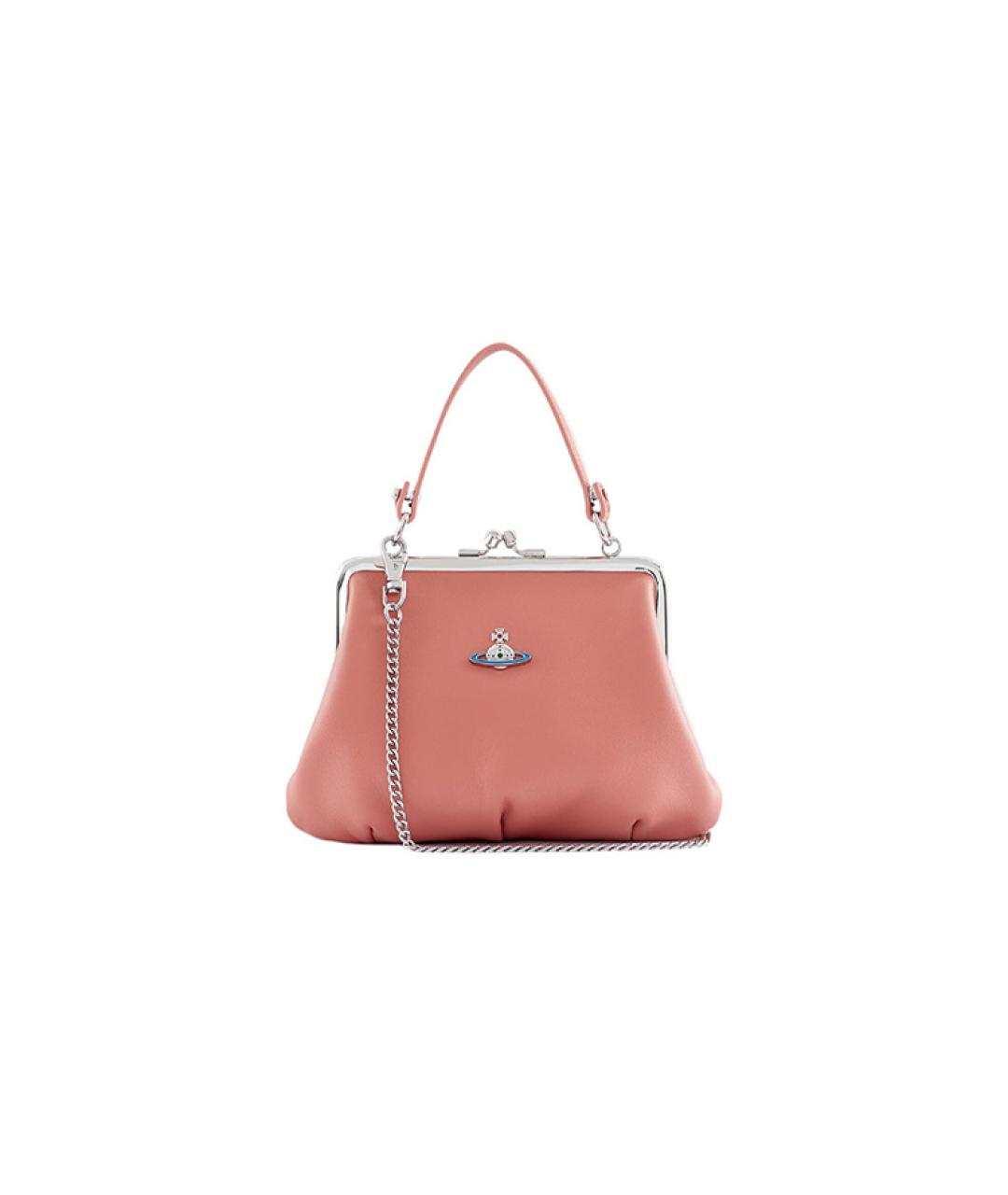 VIVIENNE WESTWOOD Розовый кожаный кошелек, фото 6