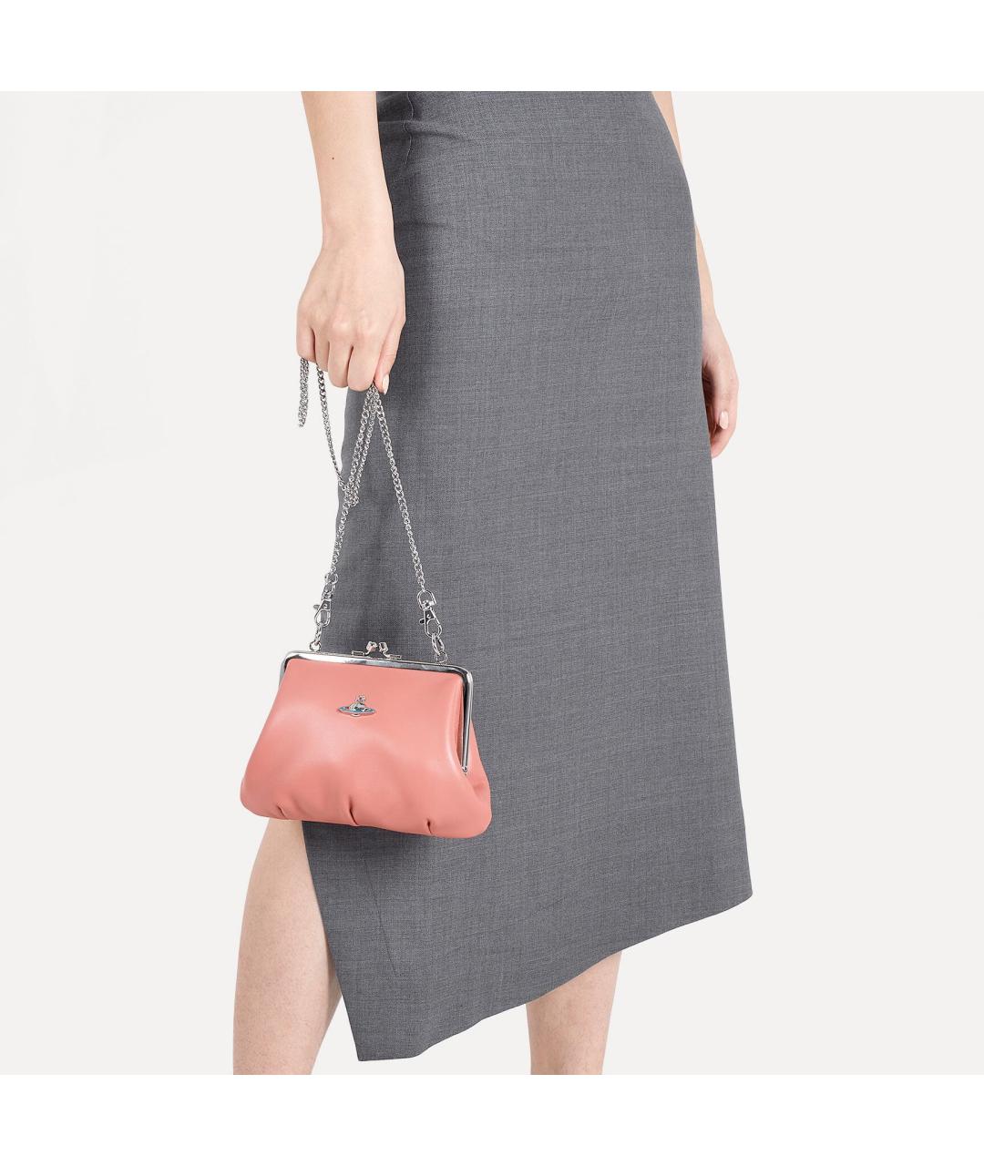 VIVIENNE WESTWOOD Розовый кожаный кошелек, фото 4