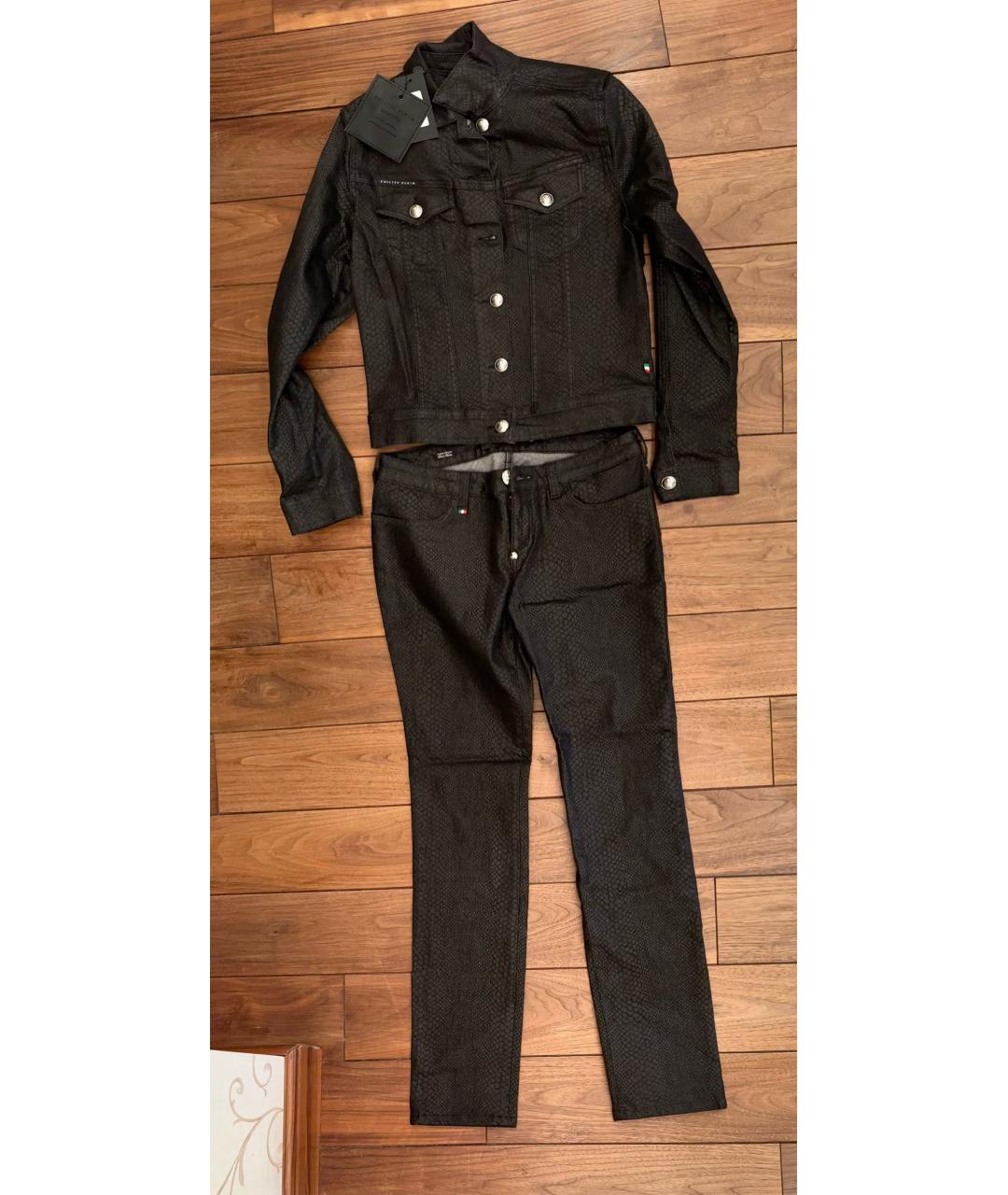 PHILIPP PLEIN Черные прямые джинсы, фото 6