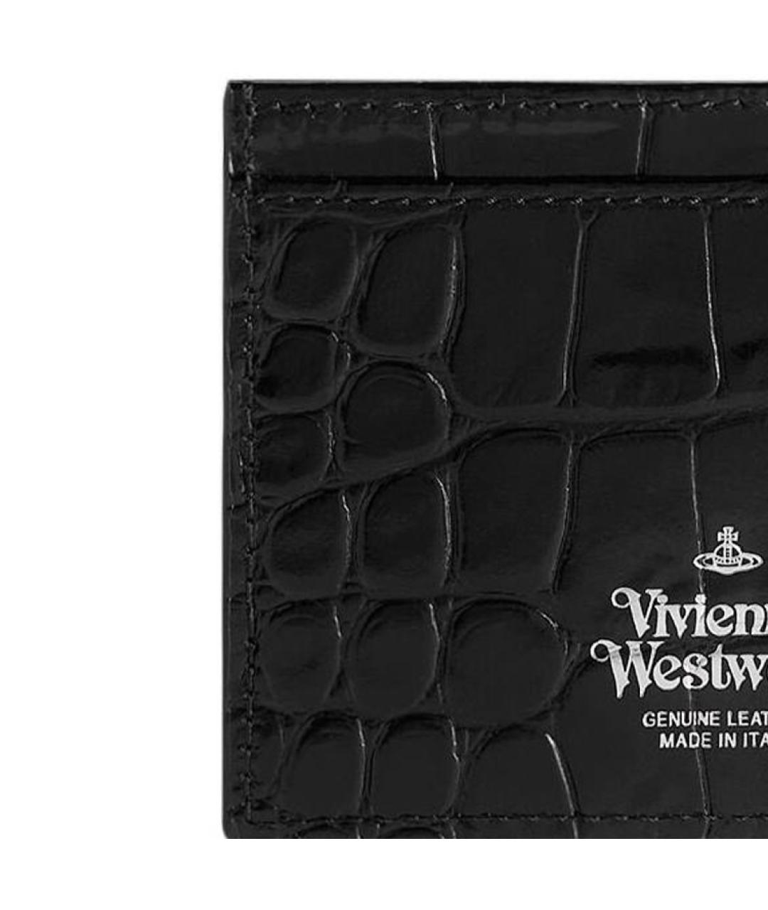 VIVIENNE WESTWOOD Черный кожаный кардхолдер, фото 4
