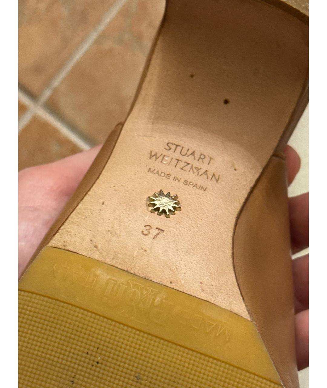 STUART WEITZMAN Коричневые кожаные туфли, фото 4