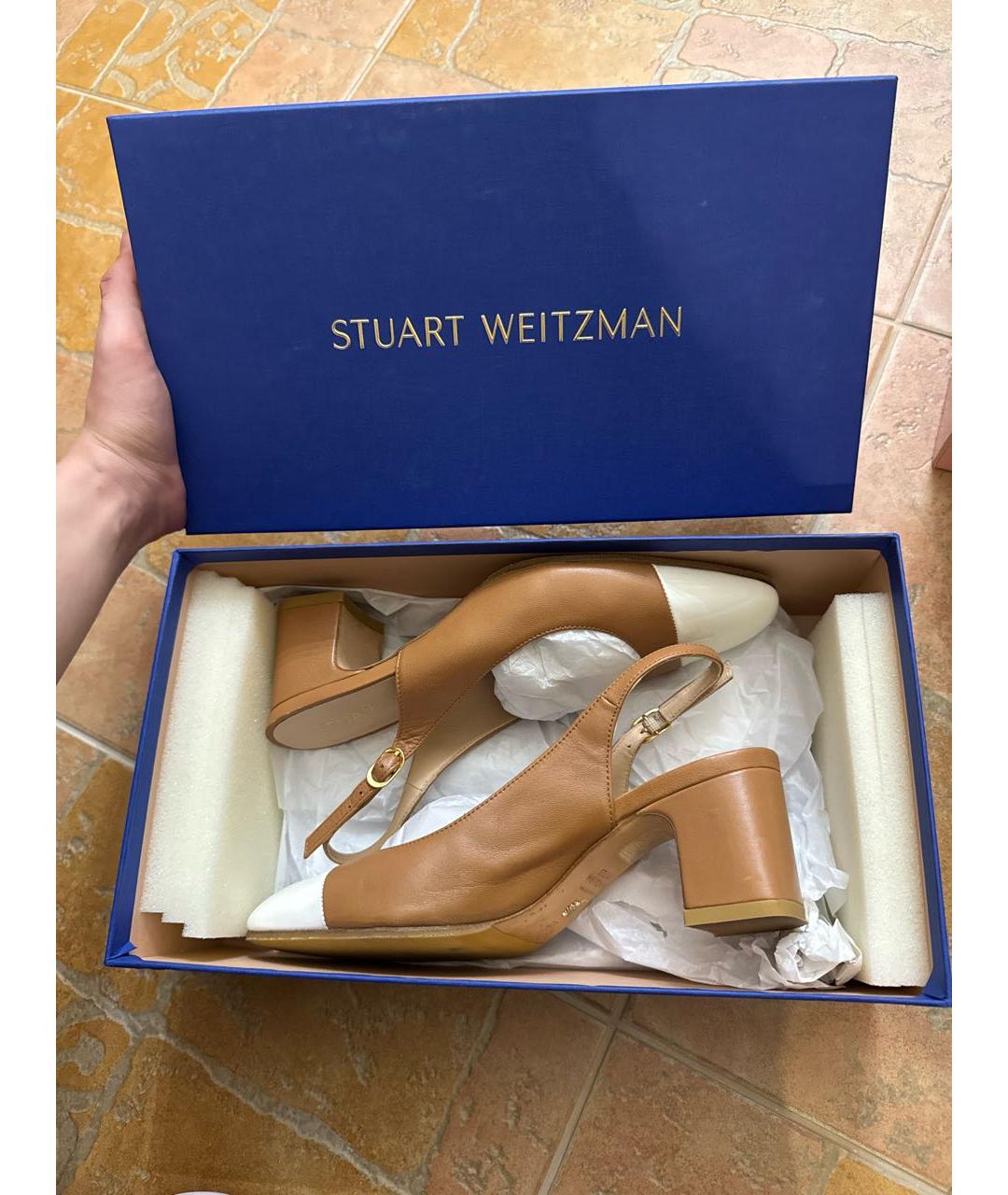 STUART WEITZMAN Коричневые кожаные туфли, фото 5