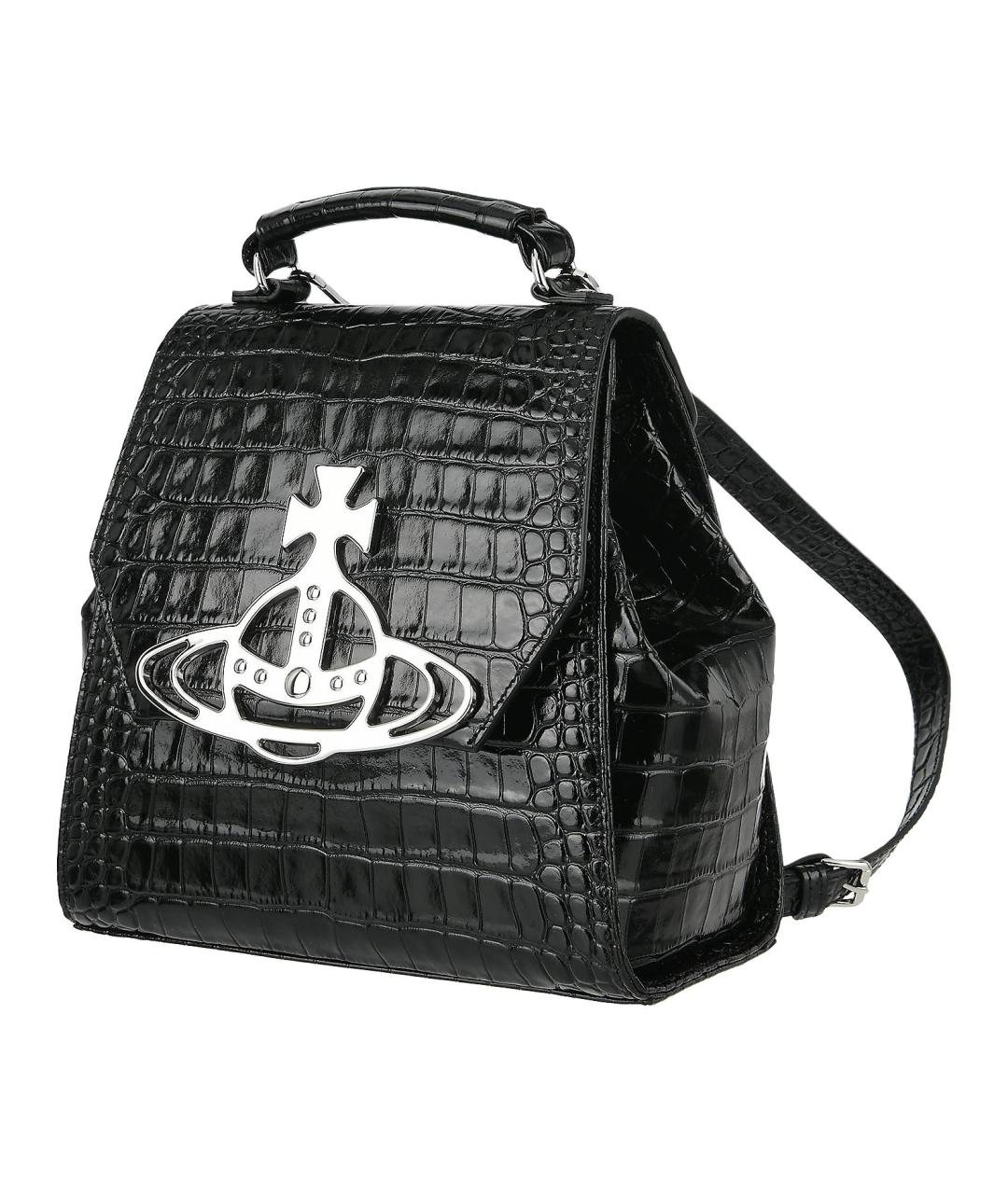 VIVIENNE WESTWOOD Черный кожаный рюкзак, фото 2