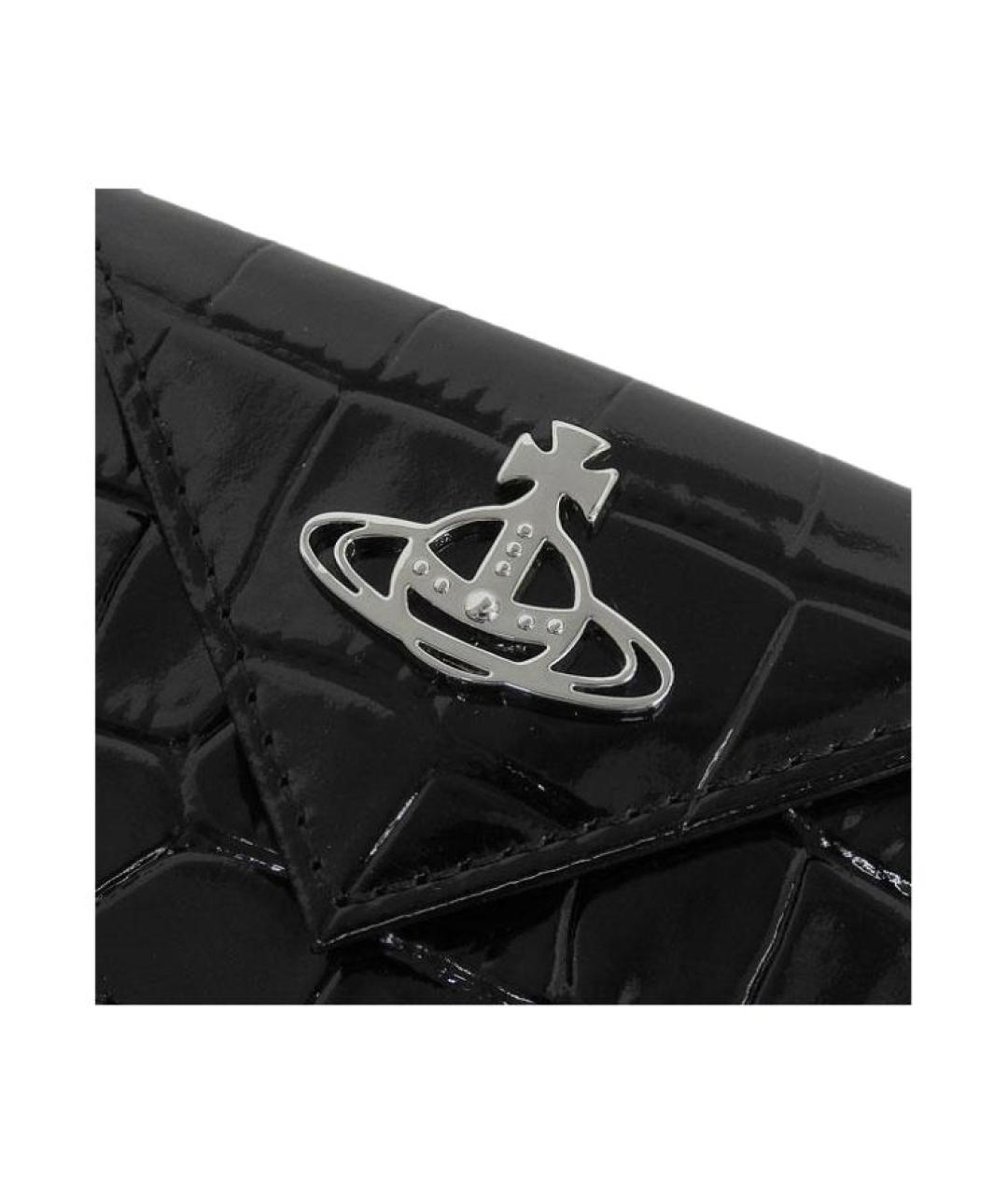 VIVIENNE WESTWOOD Черный кожаный кошелек, фото 4