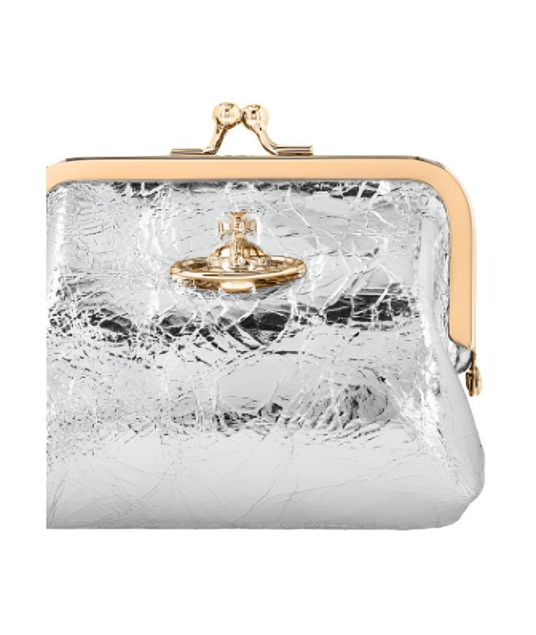 VIVIENNE WESTWOOD Серебряный кожаный кошелек, фото 2