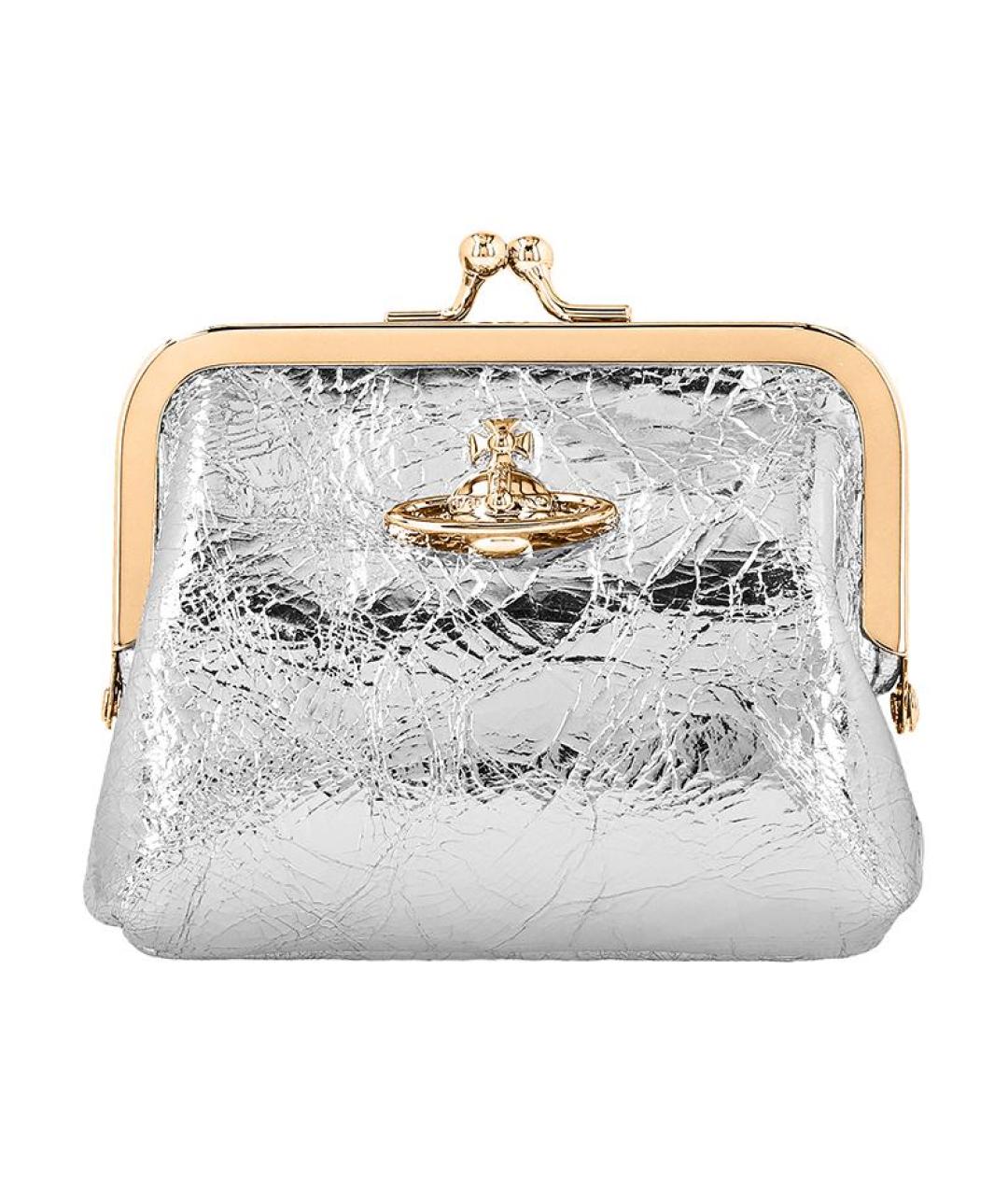 VIVIENNE WESTWOOD Серебряный кожаный кошелек, фото 1