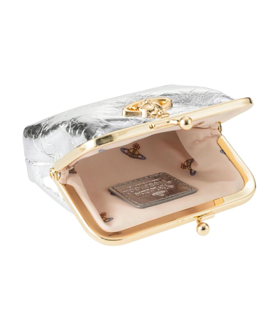 VIVIENNE WESTWOOD Серебряный кожаный кошелек, фото 3