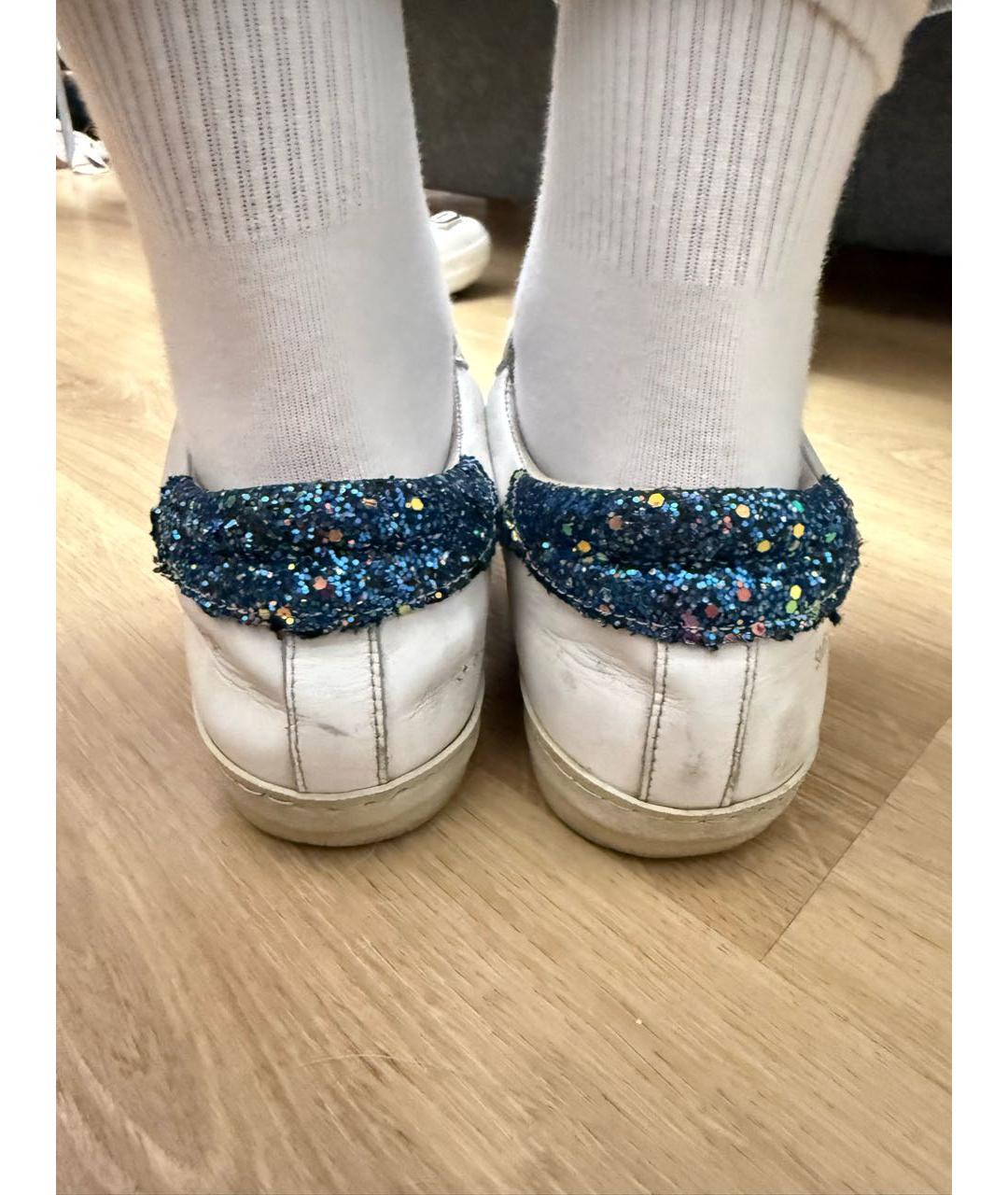 GOLDEN GOOSE Белые кожаные кроссовки, фото 4