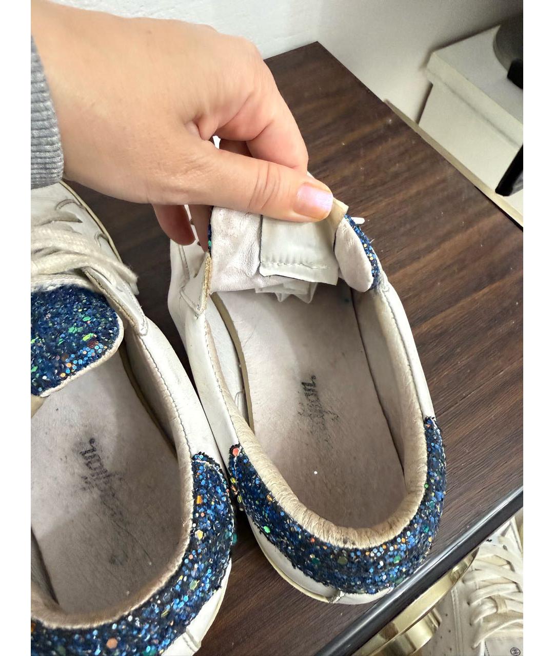 GOLDEN GOOSE Белые кожаные кроссовки, фото 7