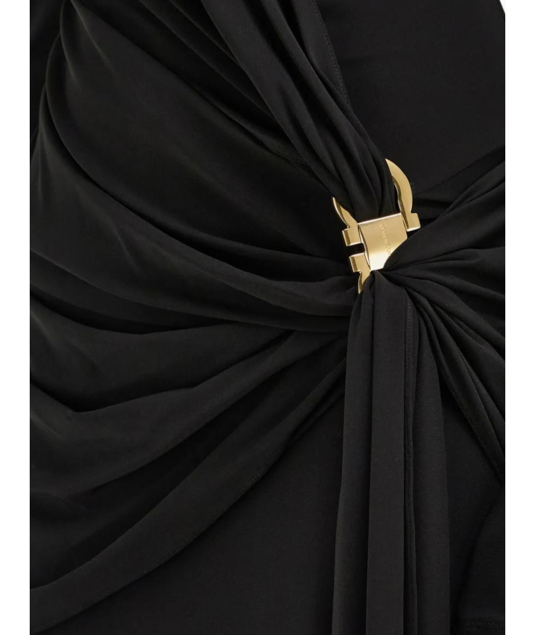 FERRAGAMO Черное вискозное платье, фото 2